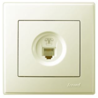 Розетка телефонная евро Lezard Lesya, крем (705-0303-137)